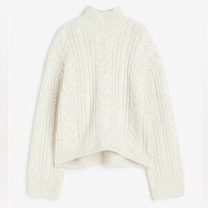 H&M Cable-knit Mock Turtleneck Sweater, S